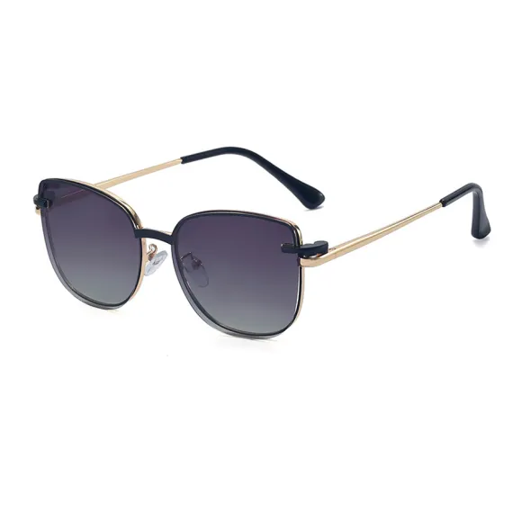cat-eye black-gold clip ons